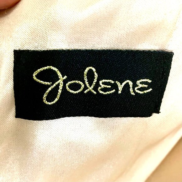 Jolene Mermaid Chiffon Beaded Rhinestone Prom Gown Black Ivory Pageant Size M - Picture 12 of 12